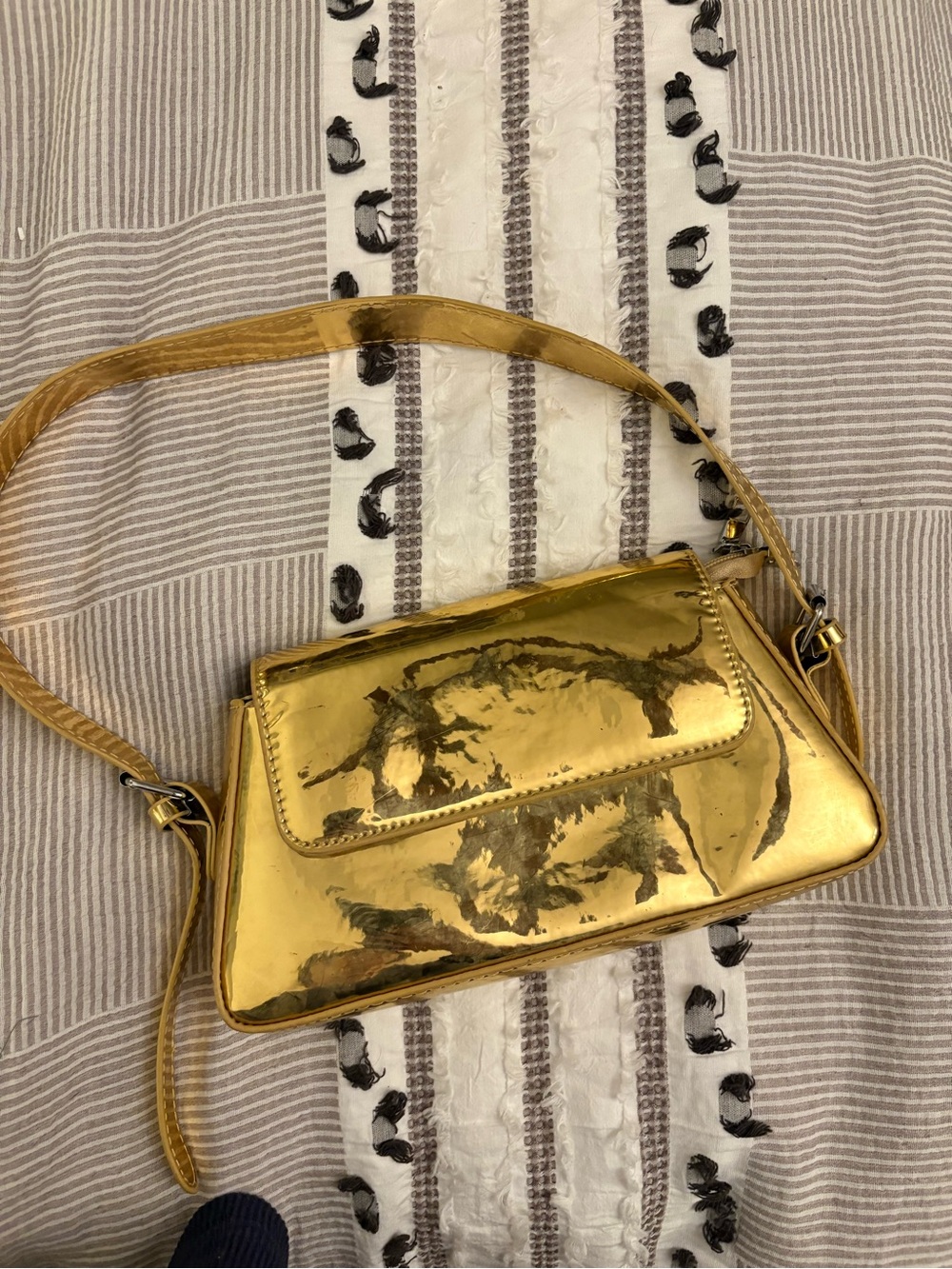 Gold Metallic Women's Shoulder Bag